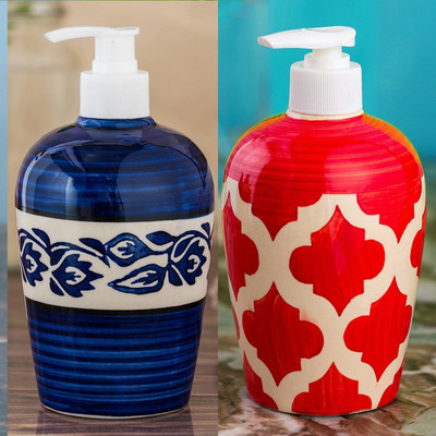

Sforzi Ceramic soap dispenser combo 450 ml Lotion, Shampoo, Soap Dispenser(Multicolor)