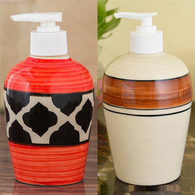 

Sforzi Ceramic soap dispenser combo 700 ml Lotion, Shampoo, Soap Dispenser(Multicolor)