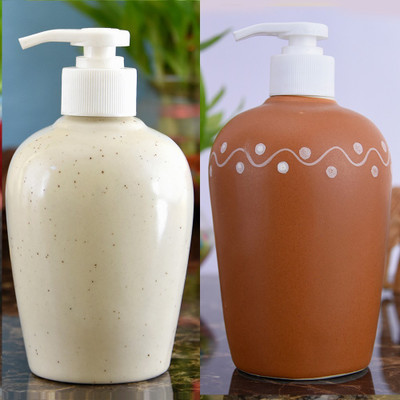 

Sforzi Ceramic soap dispenser combo 700 ml Lotion, Shampoo, Soap Dispenser(Multicolor)