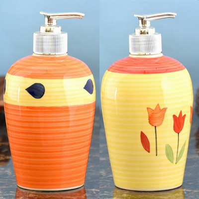 

Sforzi Ceramic soap dispenser combo 450 ml Lotion, Shampoo, Soap Dispenser(Multicolor)