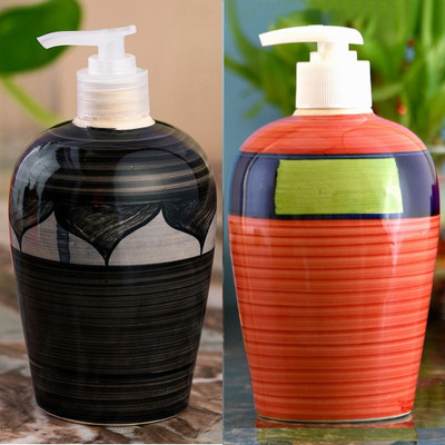 

Sforzi Ceramic soap dispenser combo 450 ml Lotion, Shampoo, Soap Dispenser(Multicolor)