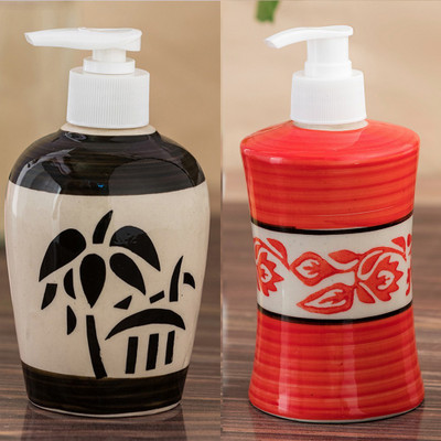 

Sforzi Ceramic soap dispenser combo 250 ml Lotion, Shampoo, Soap Dispenser(Multicolor)