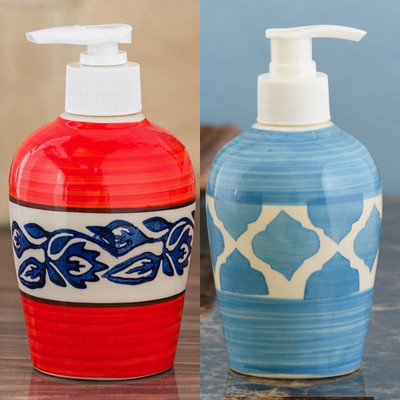 

Sforzi Ceramic soap dispenser combo 250 ml Lotion, Shampoo, Soap Dispenser(Multicolor)