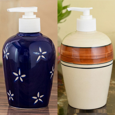 

Sforzi Ceramic soap dispenser combo 700 ml Lotion, Shampoo, Soap Dispenser(Multicolor)