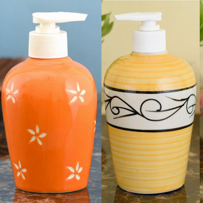 

Sforzi Ceramic soap dispenser combo 700 ml Lotion, Shampoo, Soap Dispenser(Multicolor)