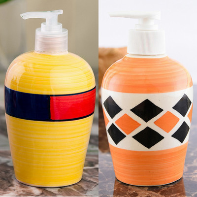 

Sforzi Ceramic soap dispenser combo 700 ml Lotion, Shampoo, Soap Dispenser(Multicolor)