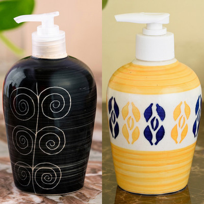 

Sforzi Ceramic soap dispenser combo 700 ml Lotion, Shampoo, Soap Dispenser(Multicolor)