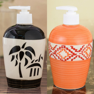 

Sforzi Ceramic soap dispenser combo 450 ml Lotion, Shampoo, Soap Dispenser(Multicolor)