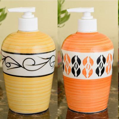 

Sforzi Ceramic soap dispenser combo 450 ml Lotion, Shampoo, Soap Dispenser(Multicolor)