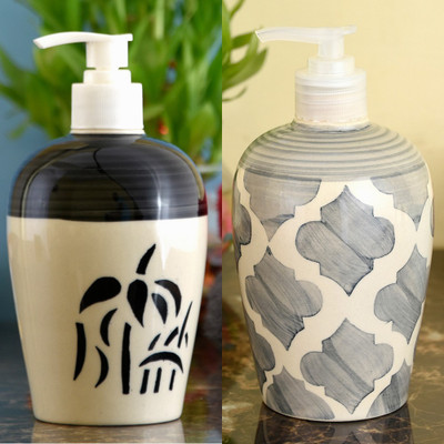 

Sforzi Ceramic soap dispenser combo 450 ml Lotion, Shampoo, Soap Dispenser(Multicolor)