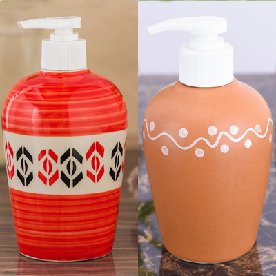 

Sforzi Ceramic soap dispenser combo 700 ml Lotion, Shampoo, Soap Dispenser(Multicolor)
