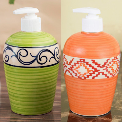 

Sforzi Ceramic soap dispenser combo 450 ml Lotion, Shampoo, Soap Dispenser(Multicolor)
