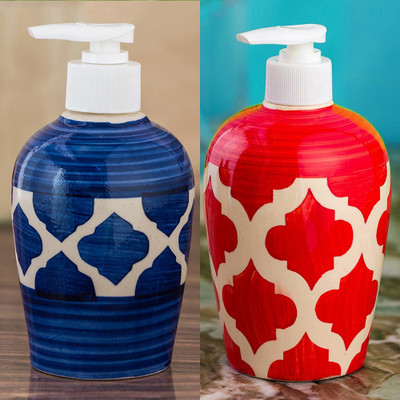 

Sforzi Ceramic soap dispenser combo 700 ml Lotion, Shampoo, Soap Dispenser(Multicolor)