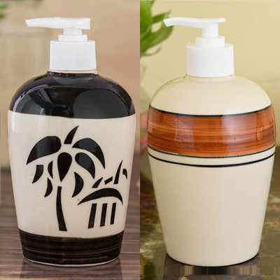 

Sforzi Ceramic soap dispenser combo 450 ml Lotion, Shampoo, Soap Dispenser(Multicolor)