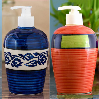 

Sforzi Ceramic soap dispenser combo 450 ml Lotion, Shampoo, Soap Dispenser(Multicolor)