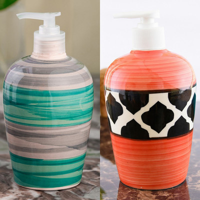 

Sforzi Ceramic soap dispenser combo 450 ml Lotion, Shampoo, Soap Dispenser(Multicolor)