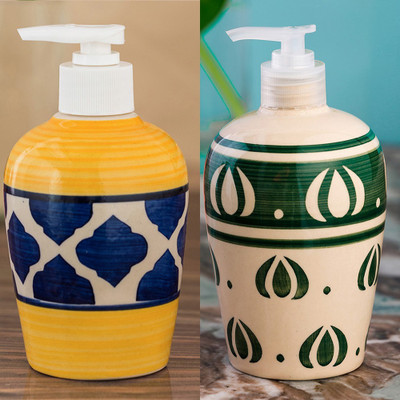 

Sforzi Ceramic soap dispenser combo 700 ml Lotion, Shampoo, Soap Dispenser(Multicolor)