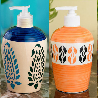 

Sforzi Ceramic soap dispenser combo 450 ml Lotion, Shampoo, Soap Dispenser(Multicolor)