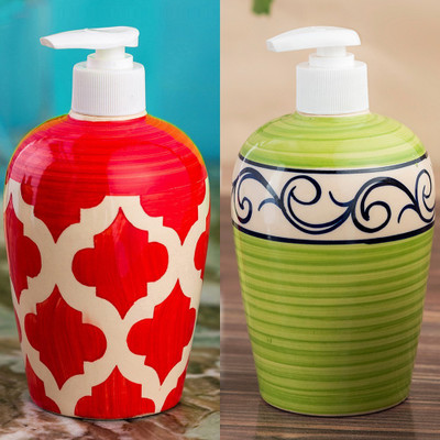 

Sforzi Ceramic soap dispenser combo 450 ml Lotion, Shampoo, Soap Dispenser(Multicolor)