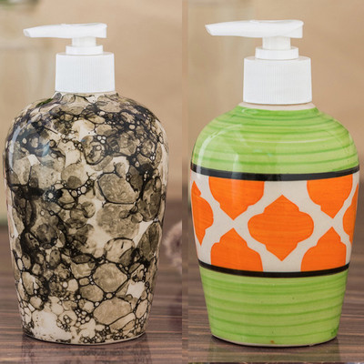 

Sforzi Ceramic soap dispenser combo 700 ml Lotion, Shampoo, Soap Dispenser(Multicolor)