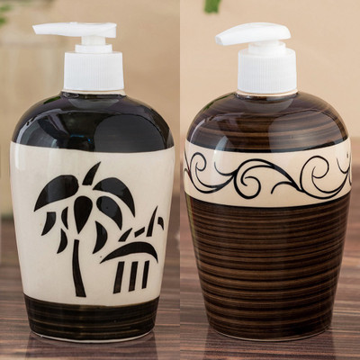 

Sforzi Ceramic soap dispenser combo 450 ml Lotion, Shampoo, Soap Dispenser(Multicolor)