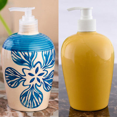 

Sforzi Ceramic soap dispenser combo 450 ml Lotion, Shampoo, Soap Dispenser(Multicolor)