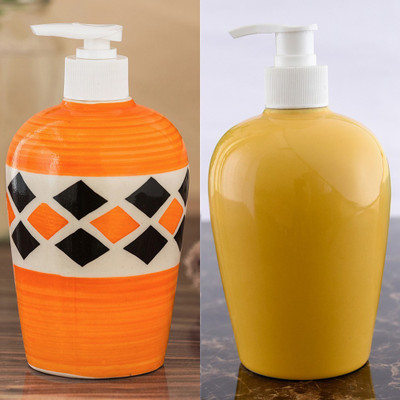 

Sforzi Ceramic soap dispenser combo 450 ml Lotion, Shampoo, Soap Dispenser(Multicolor)