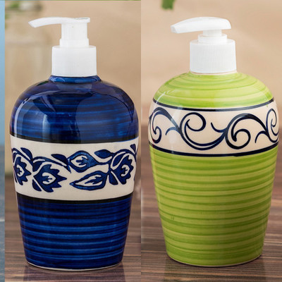 

Sforzi Ceramic soap dispenser combo 450 ml Lotion, Shampoo, Soap Dispenser(Multicolor)
