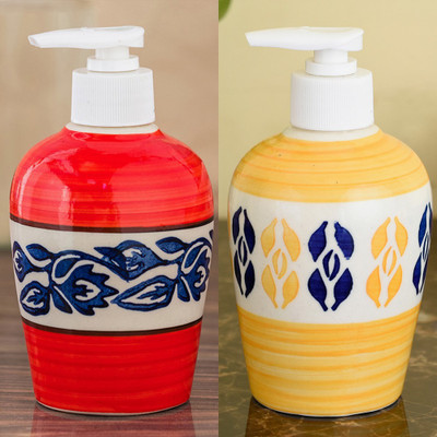 

Sforzi Ceramic soap dispenser combo 250 ml Lotion, Shampoo, Soap Dispenser(Multicolor)