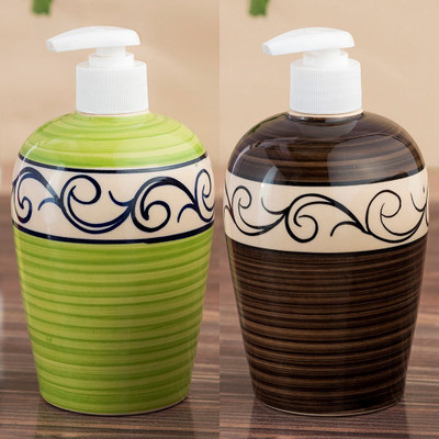 

Sforzi Ceramic soap dispenser combo 450 ml Lotion, Shampoo, Soap Dispenser(Multicolor)