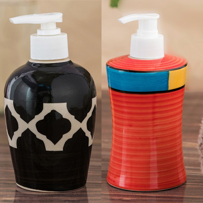 

Sforzi Ceramic soap dispenser combo 250 ml Lotion, Shampoo, Soap Dispenser(Multicolor)