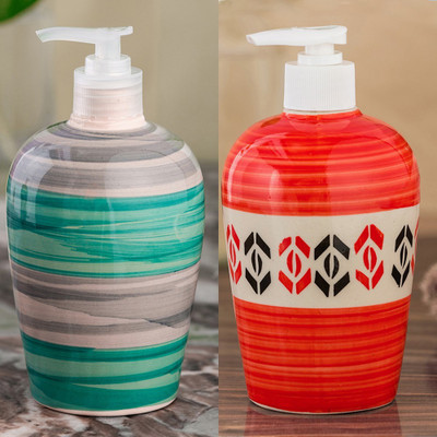 

Sforzi Ceramic soap dispenser combo 450 ml Lotion, Shampoo, Soap Dispenser(Multicolor)