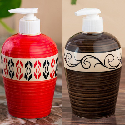 

Sforzi Ceramic soap dispenser combo 450 ml Lotion, Shampoo, Soap Dispenser(Multicolor)