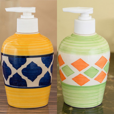 

Sforzi Ceramic soap dispenser combo 250 ml Lotion, Shampoo, Soap Dispenser(Multicolor)