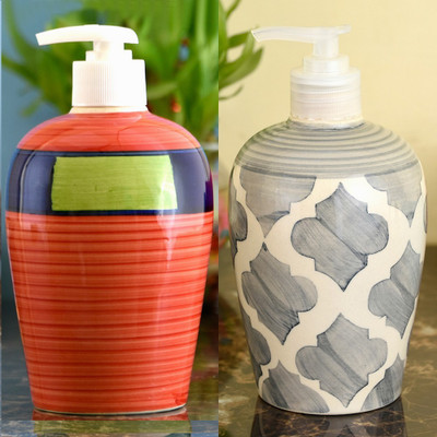 

Sforzi Ceramic soap dispenser combo 450 ml Lotion, Shampoo, Soap Dispenser(Multicolor)
