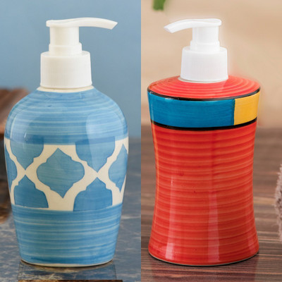 

Sforzi Ceramic soap dispenser combo 250 ml Lotion, Shampoo, Soap Dispenser(Multicolor)
