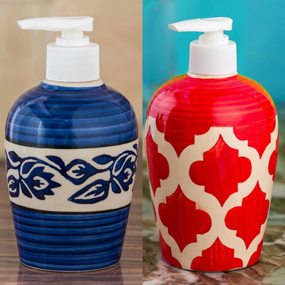 

Sforzi Ceramic soap dispenser combo 700 ml Lotion, Shampoo, Soap Dispenser(Multicolor)