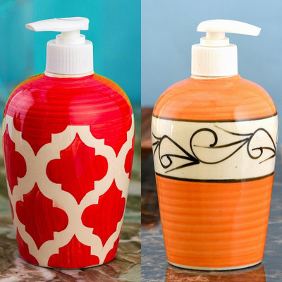 

Sforzi Ceramic soap dispenser combo 450 ml Lotion, Shampoo, Soap Dispenser(Multicolor)