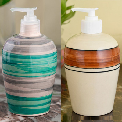 

Sforzi Ceramic soap dispenser combo 450 ml Lotion, Shampoo, Soap Dispenser(Multicolor)