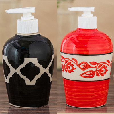 

Sforzi Ceramic soap dispenser combo 700 ml Lotion, Shampoo, Soap Dispenser(Multicolor)