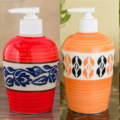 

Sforzi Ceramic soap dispenser combo 700 ml Lotion, Shampoo, Soap Dispenser(Multicolor)