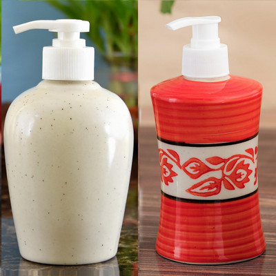 

Sforzi Ceramic soap dispenser combo 250 ml Lotion, Shampoo, Soap Dispenser(Multicolor)