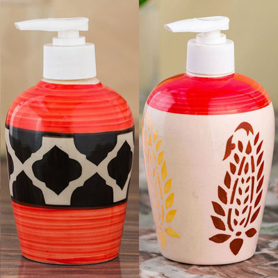 

Sforzi Ceramic soap dispenser combo 700 ml Lotion, Shampoo, Soap Dispenser(Multicolor)