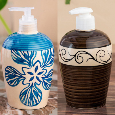 

Sforzi Ceramic soap dispenser combo 450 ml Lotion, Shampoo, Soap Dispenser(Multicolor)