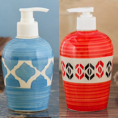 

Sforzi Ceramic soap dispenser combo 700 ml Lotion, Shampoo, Soap Dispenser(Multicolor)