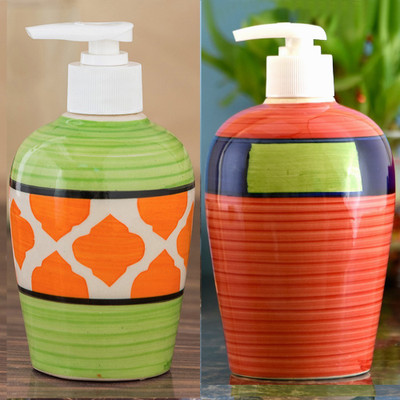 

Sforzi Ceramic soap dispenser combo 700 ml Lotion, Shampoo, Soap Dispenser(Multicolor)