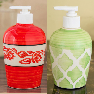 

Sforzi Ceramic soap dispenser combo 700 ml Lotion, Shampoo, Soap Dispenser(Multicolor)