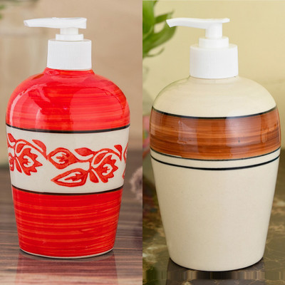 

Sforzi Ceramic soap dispenser combo 700 ml Lotion, Shampoo, Soap Dispenser(Multicolor)