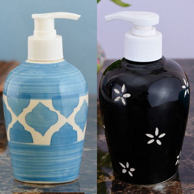

Sforzi Ceramic soap dispenser combo 250 ml Lotion, Shampoo, Soap Dispenser(Multicolor)