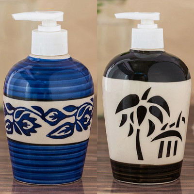 

Sforzi Ceramic soap dispenser combo 700 ml Lotion, Shampoo, Soap Dispenser(Multicolor)